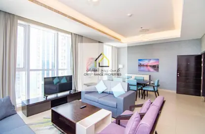 Living / Dining Room image for: Apartment - 2 Bedrooms - 3 Bathrooms for rent in Al Jowhara Tower - Corniche Road - Abu Dhabi, Image 1