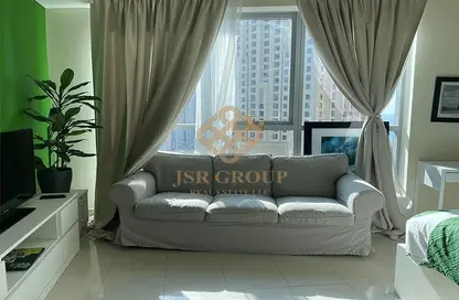 Living Room image for: Apartment - 1 Bathroom for rent in Bay Central West - Bay Central - Dubai Marina - Dubai, Image 1