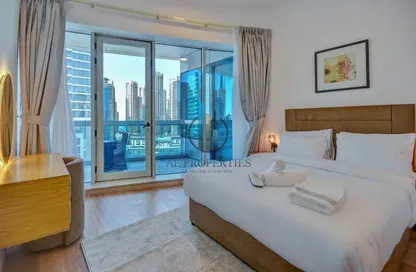صورة لـ غرفة- غرفة النوم شقة - 4 غرف نوم - 4 حمامات للايجار في برج هورايزون - دبي مارينا - دبي ، صورة رقم 1