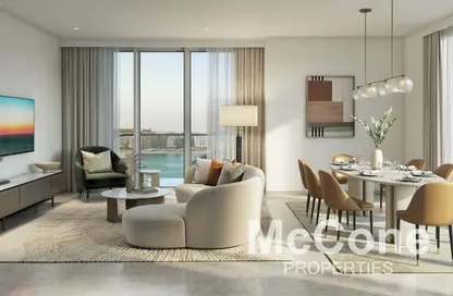 Living / Dining Room image for: Apartment - 1 Bedroom - 2 Bathrooms for sale in Beachgate by Address - EMAAR Beachfront - Dubai Harbour - Dubai, Image 1