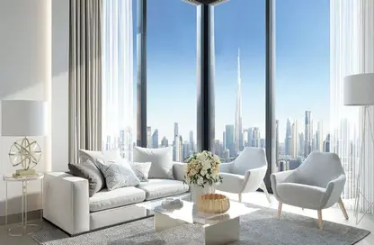 Living Room image for: Apartment - 1 Bedroom - 1 Bathroom for sale in The Crest Tower C - Sobha Hartland - Mohammed Bin Rashid City - Dubai, Image 1