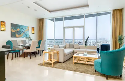 Living / Dining Room image for: Apartment - 2 Bedrooms - 3 Bathrooms for rent in Oceana Caribbean - Oceana - Palm Jumeirah - Dubai, Image 1