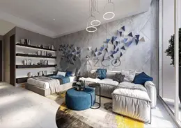Living Room image for: Apartment - 1 Bedroom - 2 Bathrooms for sale in MAG Eye - District 7 - Mohammed Bin Rashid City - Dubai, Image 1