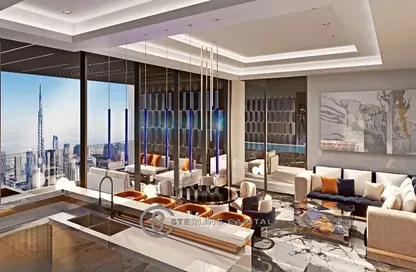 Living Room image for: Apartment - 2 Bedrooms - 3 Bathrooms for sale in Burj Binghatti Jacob  and  Co - Business Bay - Dubai, Image 1