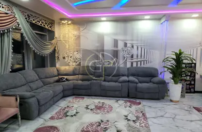 Living Room image for: Apartment - 3 Bedrooms - 4 Bathrooms for sale in Ajman Corniche Residences - Ajman Corniche Road - Ajman, Image 1