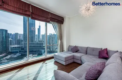 Living Room image for: Apartment - 3 Bedrooms - 4 Bathrooms for rent in Delphine Tower - Marina Promenade - Dubai Marina - Dubai, Image 1