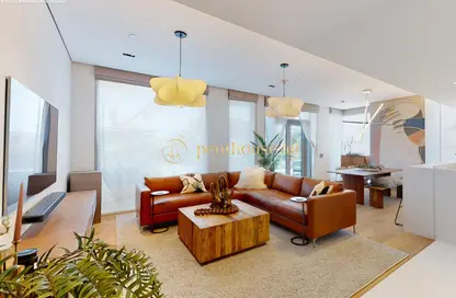 Living Room image for: Apartment - 3 Bedrooms - 5 Bathrooms for rent in Apartment Building 8 - Bluewaters Residences - Bluewaters - Dubai, Image 1