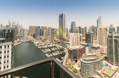 شقة - غرفة نوم - 2 حمامات للايجار في برج التألق 1 - أبراج البريق - دبي مارينا - دبي