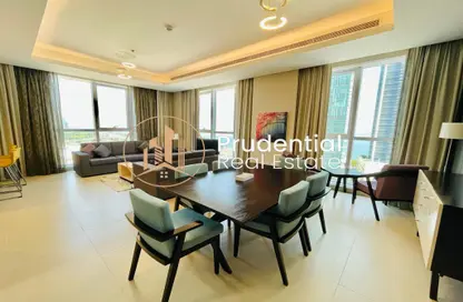 Living / Dining Room image for: Apartment - 2 Bedrooms - 3 Bathrooms for rent in Al Jowhara Tower - Corniche Road - Abu Dhabi, Image 1