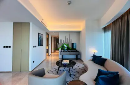 Living Room image for: Apartment - 2 Bedrooms - 2 Bathrooms for rent in Address Harbour Point - Dubai Creek Harbour (The Lagoons) - Dubai, Image 1
