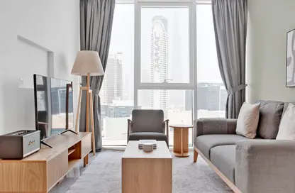 صورة لـ غرفة المعيشة شقة - غرفة نوم - 1 حمام للايجار في برج ذا باد - الخليج التجاري - دبي ، صورة رقم 1