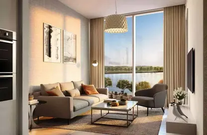 Living Room image for: Apartment - 1 Bedroom - 1 Bathroom for sale in The Crest Tower B - Sobha Hartland - Mohammed Bin Rashid City - Dubai, Image 1