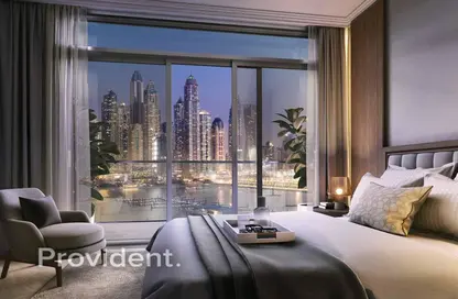 Room / Bedroom image for: Apartment - 3 Bedrooms - 3 Bathrooms for sale in Palace Beach Residence - EMAAR Beachfront - Dubai Harbour - Dubai, Image 1