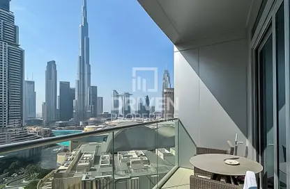 Balcony image for: Apartment - 1 Bedroom - 2 Bathrooms for rent in The Address Residence Fountain Views 2 - The Address Residence Fountain Views - Downtown Dubai - Dubai, Image 1