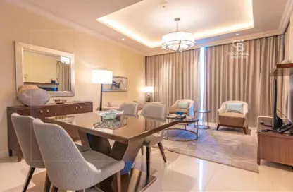 Living / Dining Room image for: Apartment - 1 Bedroom - 2 Bathrooms for sale in The Address Residence Fountain Views 1 - The Address Residence Fountain Views - Downtown Dubai - Dubai, Image 1