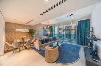 Living / Dining Room image for: Apartment - 2 Bedrooms - 3 Bathrooms for sale in Marina Arcade Tower - Dubai Marina - Dubai, Image 1