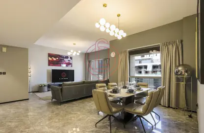 Living / Dining Room image for: Apartment - 3 Bedrooms - 3 Bathrooms for rent in Sadaf 4 - Sadaf - Jumeirah Beach Residence - Dubai, Image 1