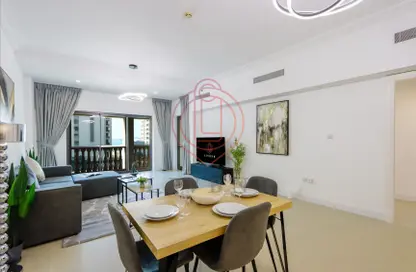 Living / Dining Room image for: Apartment - 1 Bedroom - 2 Bathrooms for rent in Golden Mile 7 - Golden Mile - Palm Jumeirah - Dubai, Image 1