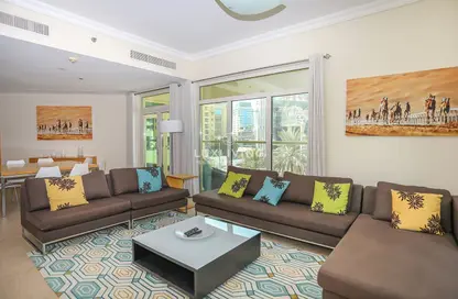 Apartment - 3 Bedrooms - 4 Bathrooms for rent in Al Das - Shoreline Apartments - Palm Jumeirah - Dubai