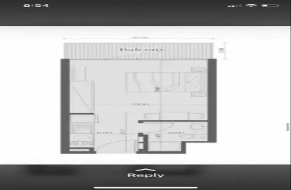 2D Floor Plan image for: Apartment - 1 Bathroom for sale in Masdar City - Abu Dhabi, Image 1