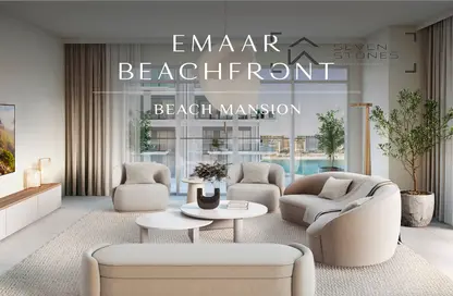 Living Room image for: Apartment - 1 Bedroom - 1 Bathroom for sale in Beach Mansion - EMAAR Beachfront - Dubai Harbour - Dubai, Image 1