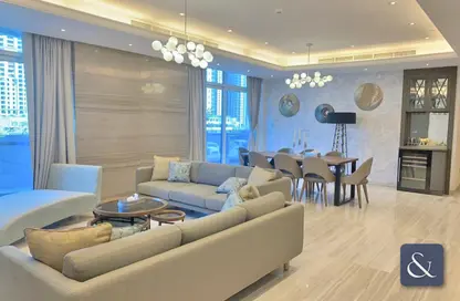 Living / Dining Room image for: Apartment - 4 Bedrooms - 5 Bathrooms for rent in Orra Marina - Dubai Marina - Dubai, Image 1
