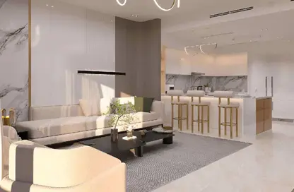 Living Room image for: Apartment - 2 Bedrooms - 2 Bathrooms for sale in Binghatti Corner - Jumeirah Village Circle - Dubai, Image 1