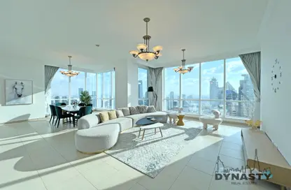 Living / Dining Room image for: Apartment - 3 Bedrooms - 3 Bathrooms for rent in Manazel Al Safa - Business Bay - Dubai, Image 1