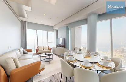 Living / Dining Room image for: Apartment - 3 Bedrooms - 3 Bathrooms for rent in Damac Heights - Dubai Marina - Dubai, Image 1