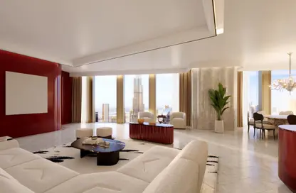 صورة لـ غرفة المعيشة شقة - 2 غرف نوم - 3 حمامات للبيع في فندق وريزيدنس باكارات دبي - برج خليفة - دبي وسط المدينة - دبي ، صورة رقم 1