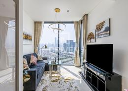 Living Room image for: Apartment - 1 bedroom - 1 bathroom for sale in Sobha Hartland Waves - Sobha Hartland - Mohammed Bin Rashid City - Dubai, Image 1