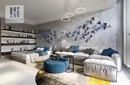 Living Room image for: Apartment - 1 Bathroom for sale in MAG Eye - District 7 - Mohammed Bin Rashid City - Dubai, Image 1