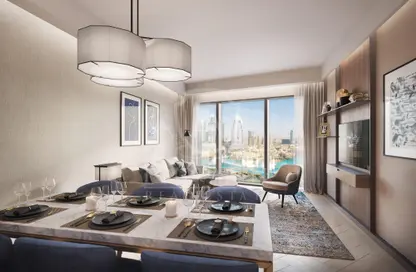 Living / Dining Room image for: Apartment - 2 Bedrooms - 3 Bathrooms for sale in The Address Residences Dubai Opera Tower 2 - The Address Residences Dubai Opera - Downtown Dubai - Dubai, Image 1