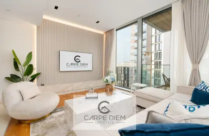 Living Room image for: Apartment - 2 Bedrooms - 3 Bathrooms for rent in Apartment Building 10 - Bluewaters Residences - Bluewaters - Dubai, Image 1