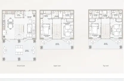 2D Floor Plan image for: Townhouse - 4 Bedrooms - 5 Bathrooms for sale in Masdar City - Abu Dhabi, Image 1