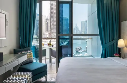 Room / Bedroom image for: Hotel  and  Hotel Apartment - 2 Bedrooms - 2 Bathrooms for rent in Jannah Marina Hotel Apartments - Dubai Marina - Dubai, Image 1