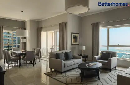 صورة لـ غرفة المعيشة / غرفة الطعام شقة - 2 غرف نوم - 3 حمامات للايجار في فندق ماريوت هاربر - دبي مارينا - دبي ، صورة رقم 1