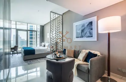 Living Room image for: Apartment - 1 Bathroom for rent in DAMAC Maison Privé - Business Bay - Dubai, Image 1
