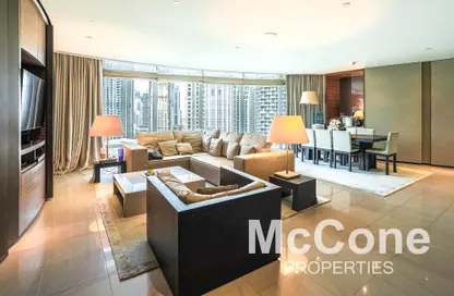 Living / Dining Room image for: Apartment - 2 Bedrooms - 2 Bathrooms for sale in Armani Residence - Burj Khalifa Area - Downtown Dubai - Dubai, Image 1