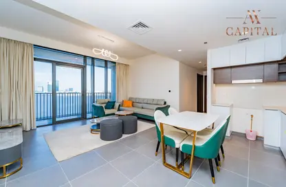 Living / Dining Room image for: Apartment - 2 Bedrooms - 2 Bathrooms for rent in Creek Edge Tower 1 - Creek Edge - Dubai Creek Harbour (The Lagoons) - Dubai, Image 1