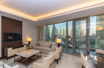 صورة لـ غرفة المعيشة شقة - 3 غرف نوم - 4 حمامات للبيع في 1 فندق العنوان-سكاي فيو - أبراج العنوان سكاي فيو - دبي وسط المدينة - دبي ، صورة رقم 1