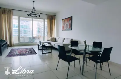 Living / Dining Room image for: Apartment - 1 Bedroom - 2 Bathrooms for rent in Marina Sail - Dubai Marina - Dubai, Image 1