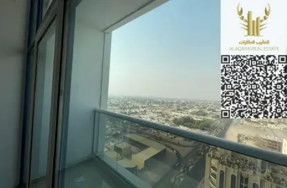 شقة - 2 غرف نوم - 2 حمامات للايجار في برج البوابة 1 - مشيرف - عجمان