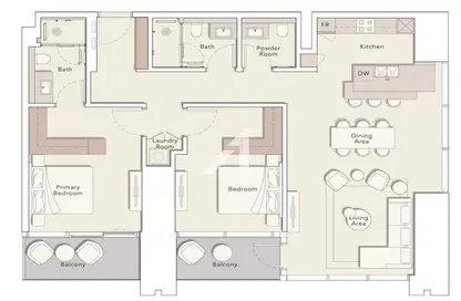 Apartment - 2 Bedrooms - 3 Bathrooms for sale in One River Point - Business Bay - Dubai