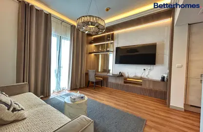 Living Room image for: Apartment - 1 Bathroom for sale in Cyan Beach Residence - Maryam Beach Residence - Maryam Island - Sharjah, Image 1