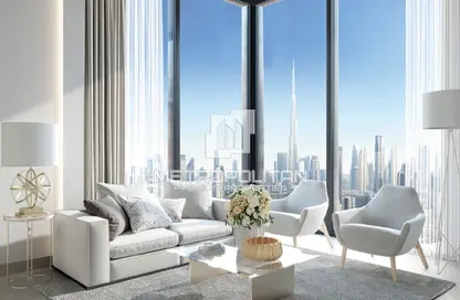Living Room image for: Apartment - 2 Bedrooms - 2 Bathrooms for sale in The Crest - Sobha Hartland - Mohammed Bin Rashid City - Dubai, Image 1