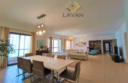 Living / Dining Room image for: Apartment - 4 Bedrooms - 5 Bathrooms for sale in Sadaf 2 - Sadaf - Jumeirah Beach Residence - Dubai, Image 1