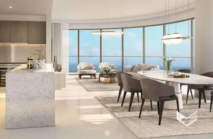 Living / Dining Room image for: Apartment - 2 Bedrooms - 3 Bathrooms for sale in Grand Bleu Tower 1 - EMAAR Beachfront - Dubai Harbour - Dubai, Image 1