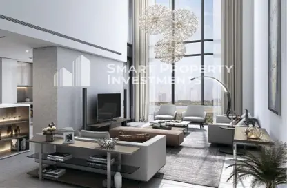 Living Room image for: Apartment - 3 Bedrooms - 4 Bathrooms for sale in Sobha Hartland Waves Opulence - Nad Al Sheba 1 - Nad Al Sheba - Dubai, Image 1