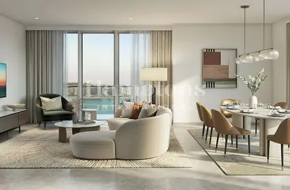 Living / Dining Room image for: Penthouse - 4 Bedrooms - 5 Bathrooms for sale in Beachgate by Address - EMAAR Beachfront - Dubai Harbour - Dubai, Image 1